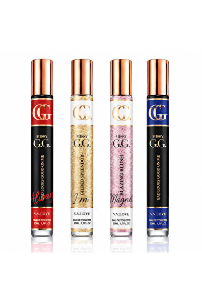 V.V LOVE Set 4 parfumuri pentru femei V.V.LOVE®, Eau de Toilette, MISSY, 4×35 ml