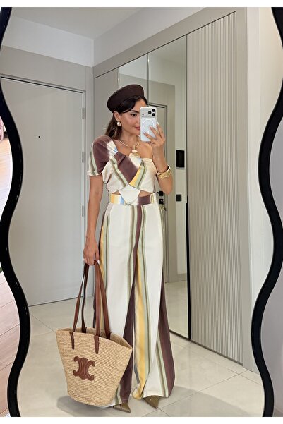 Gizem Ecemiş Joshua Tek Omuz Crop Pantolon Takım