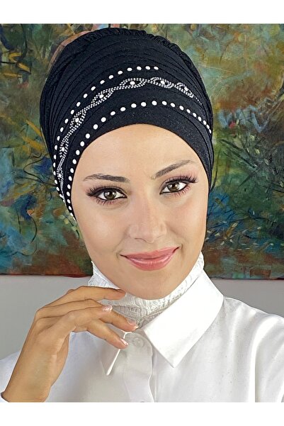 MY UKİYO STORE Bademgöz Desenli İncili Taş Baskı Abiye Tesettür Şal