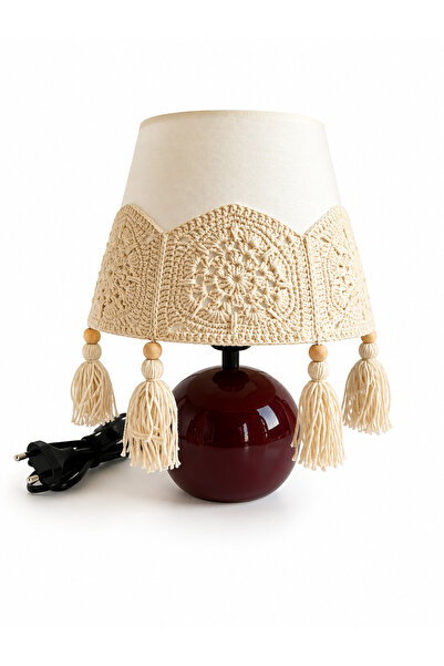 Kauri Studio Bohemian Metal Globe Body Lampshade with Macrame Tassels.