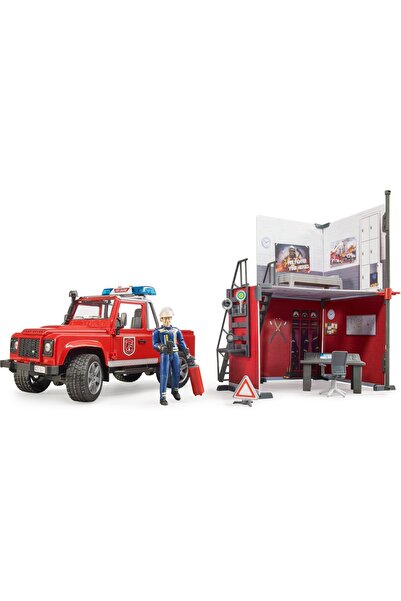 Bruder bworld πυροσβεστικός σταθμός με Land Rover Defender 62701