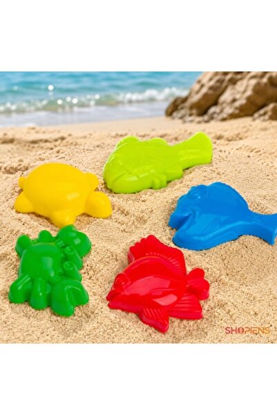 SHOPIENS Set de 5 forme colorate pentru nisip, cu tematică marină (broască țe...