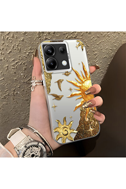 ARTISHELL Redmi Note 13 Pro 5G Uyumlu Altın Güneş Çiçek ve Kuş Temalı Telefon...
