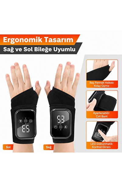 Mutkin Hailicare Isıtmalı Titreşimli Bilek Masaj Aleti CL-3999 – 3 Kademeli Isı ve Titreşim, USB Şarjlı Dijital Ekranlı