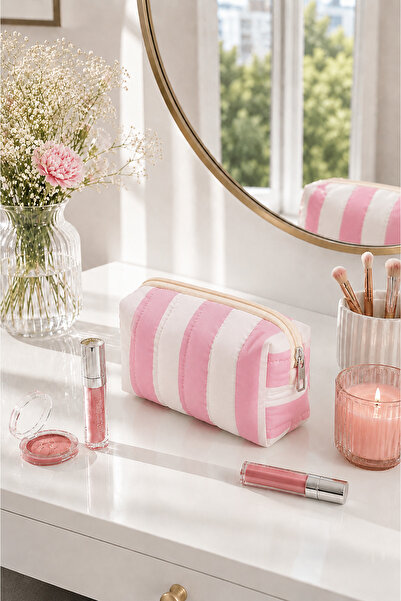 EBRUTESETTÜR Patterned Zippered Makeup Bag Powder