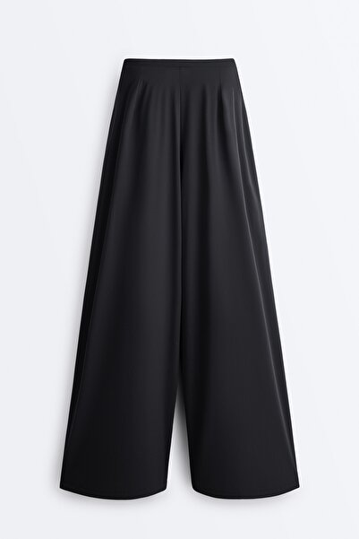Oysho Light Touch pleated wide-leg trousers