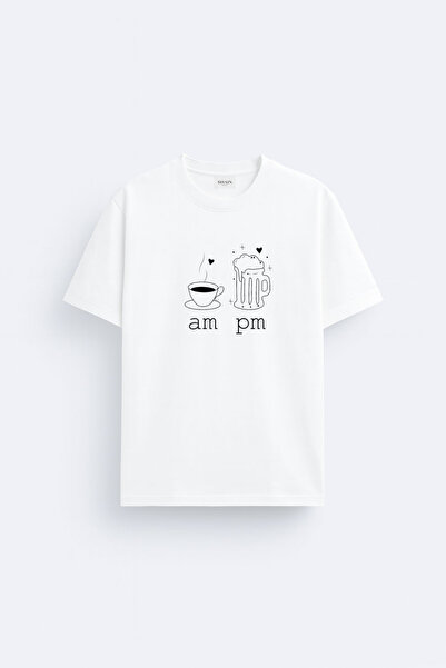 cesita Beer Coffee Printed Cotton White T-Shirt T-Shirt