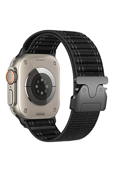 Beline Curea din nailon stil diagonal pentru Apple Watch 38/40/41mm - Negru