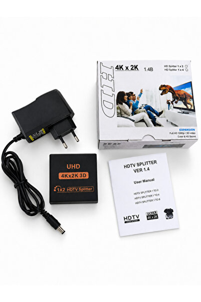 ANKTEK 2 Port 4K HDMI Splitter Switch Çoğaltıcı Ekran Monitör... Çoklayıcı, 2 Ekrana Aynı Anda Görüntü ve Ses Aktarır