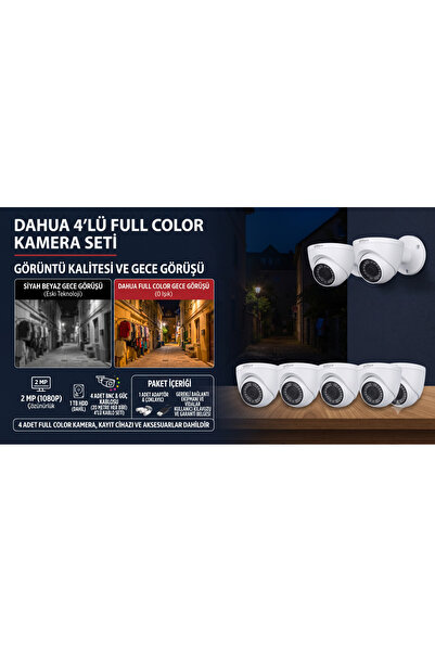 DAHUA 4 lü Kamera Seti Profesyonel