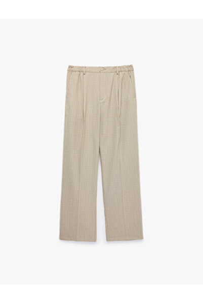 Koton Regular Fit Viscose Blend Pleated Fabric Trousers with Pockets