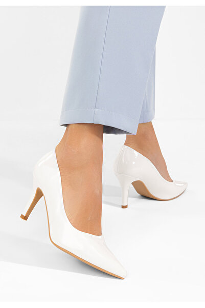 B T Shoes Εβανιέλα λευκά παπούτσια με τακούνι