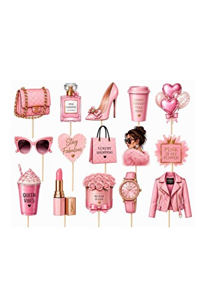 DecoParty Set de decor pentru tort – Tematică de cumpărături de lux, 15 piese...