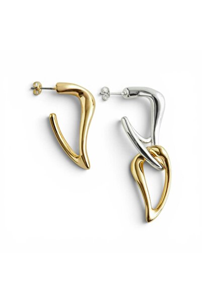 neslyaccessories أقراط ذهبية - فضية اللون