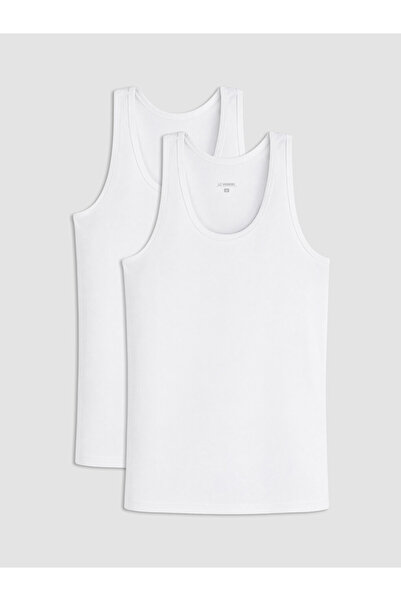 LC Waikiki White U-Neck Men's Undershirt 2-Pack