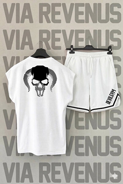 Vordevia Gym Devil Printed Zero Sleeve Sports Tshirt and Shorts Sports Traini...
