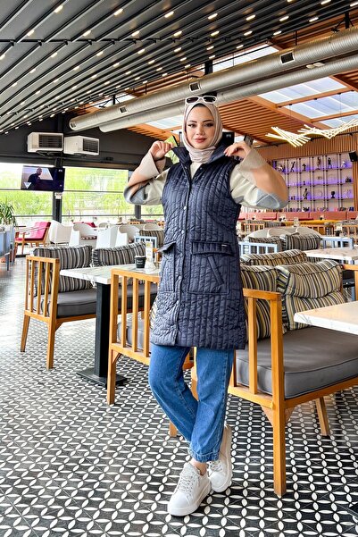 Bwest Ahenk Quilted Vest - Dark Blue