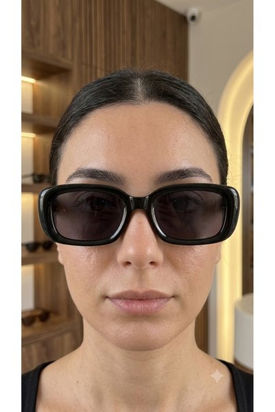Bymiel Women's Black Framed Stylish Sunglasses with Plain Black Lenses