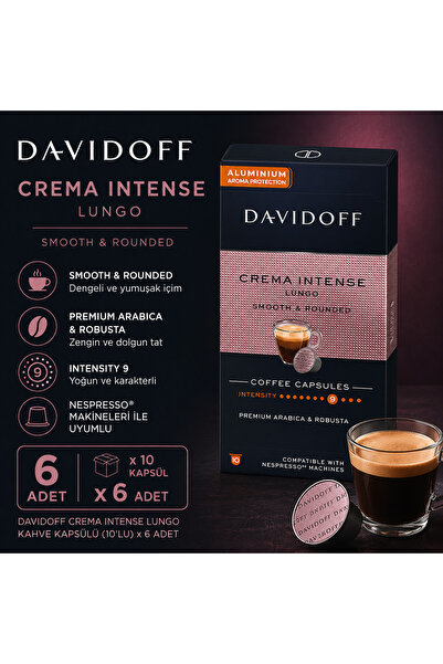 Davidoff كبسولات قهوة كريم إنتنس لونغو 10 × 6 قطع