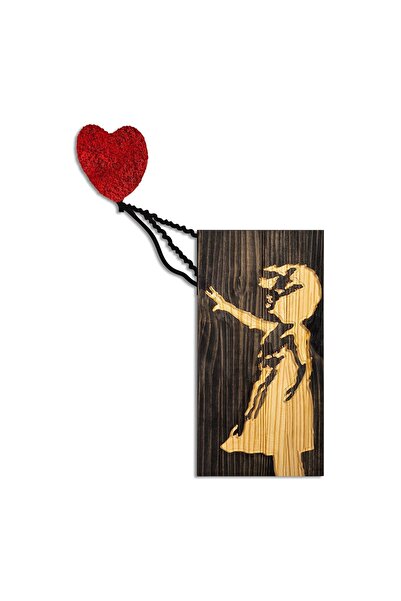 OEM Decor de perete Banksy din lemn și metal, 60x83 cm, 3.78 kg, design artis...