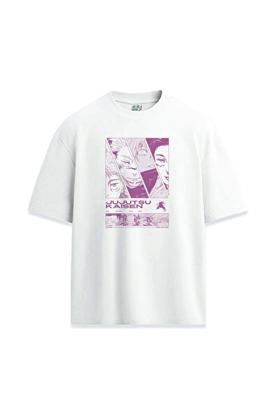 Darkia Jujutsu Kaisen Anime Cartoon Printed Design Relax Fit White T-Shirt