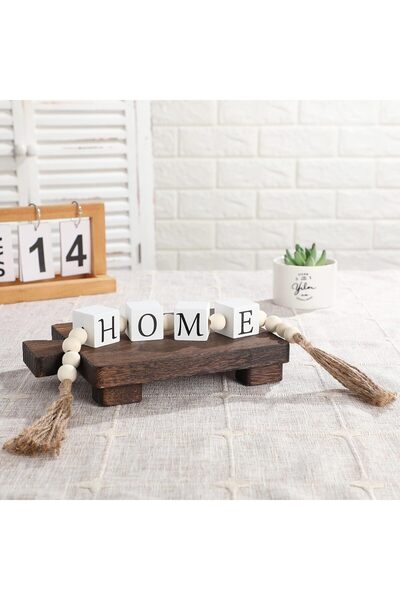 Generic Brand Generic Wood Letter Block Bead Garland with Tassels Home Blesse...