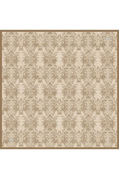Levidor Yellow Royal Floral Pattern Twill Silk Scarf