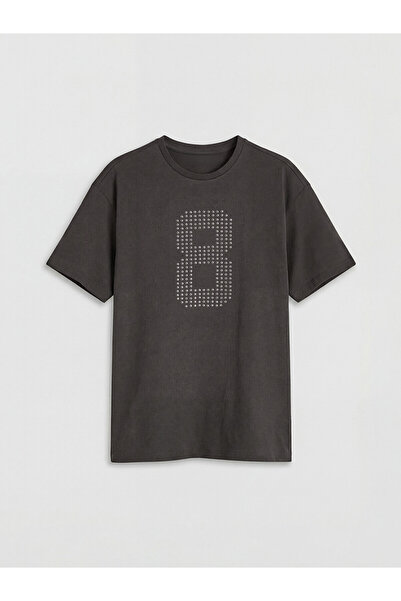 LC Waikiki Trendlucky Girl's T-Shirt with Stones in Difference