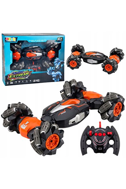 LeanToys Mașină RC portocalie 1:16 cu telecomandă, pentru drift, cascadorii ș...