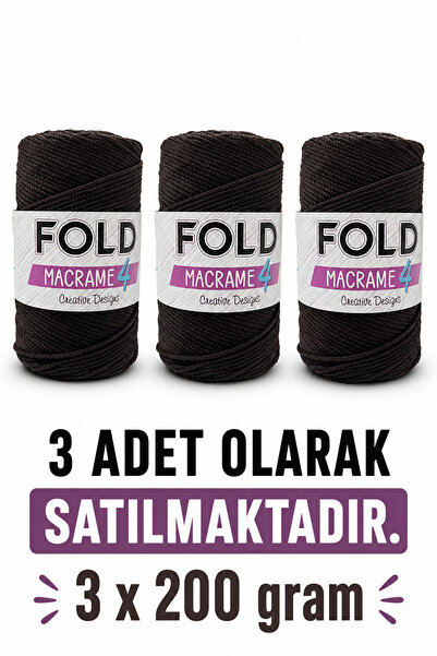 BD fold yarn Polyester Makrome No.4 200 Gram 230 Metre 2 Mm Kalınlık Örgü İpi...