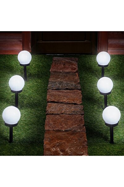 NO BRAND 12x LAMPĂ DE GRĂDINĂ solară cu țăruș, LED, tip bilă, cu senzor
