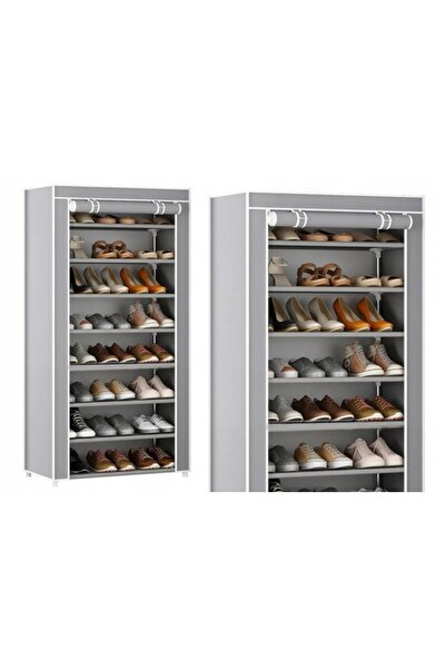 LeanToys Organizator de pantofi cu 8 niveluri, cu husă anti-praf pentru dulap...
