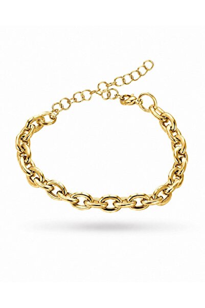 OGHAMAY Gold Color Crushed Chain Unisex Steel Bracelet - 3918