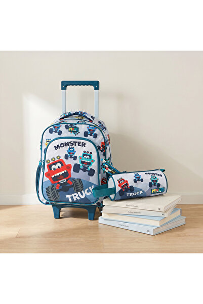 Must Team MustTeam Printed 3-Piece School Trolley Bag Set for Boys 2-5 Years ...