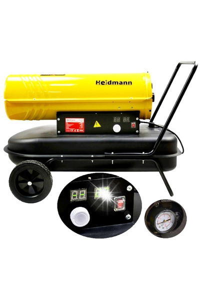 Heidmann Încălzitor cu ulei puternic, cu suflantă, cu termostat, 25 kW