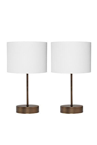 AA HomeLight Antique White Double 2-Piece Lampshade Bedroom Living Room Moder...