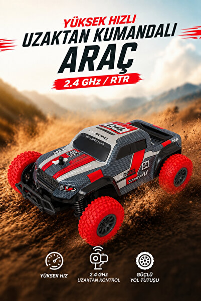 Toyaş 2.4 GHz Uzaktan Kumandalı Off Road Arazi Aracı Yüksek Hızlı Şarjlı Drif...