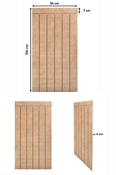 Dekonil İskandinav MDF Duvar Paneli Boyanabilir Dekoratif Çıtalı Panel 54x104 cm - 4 Adet