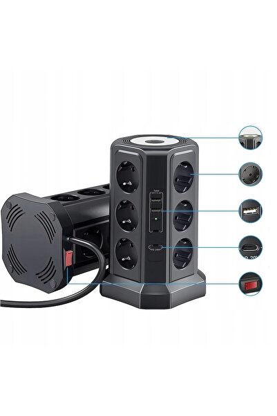 NO BRAND Prelungitor tip turn 12 prize UE 2 USB-C 20W 2 USB-A 4000W
