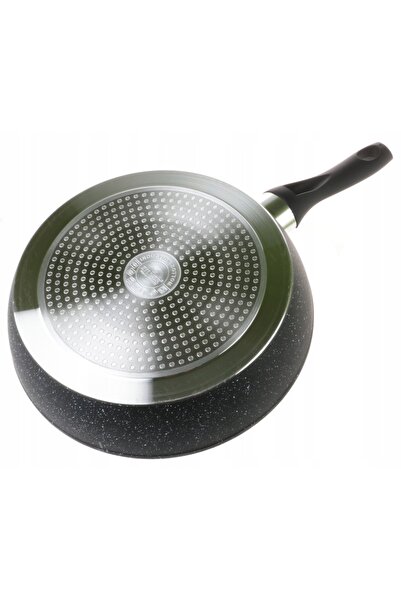 NO BRAND Tigaie adâncă de 28 cm cu capac, cu înveliș de marmură, 3.2L