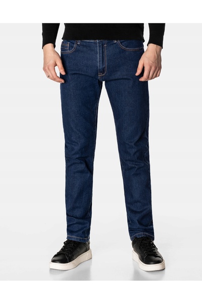 NO BRAND Blugi bărbați, albastru marin, Texas, croială dreaptă, 5613 W34L33