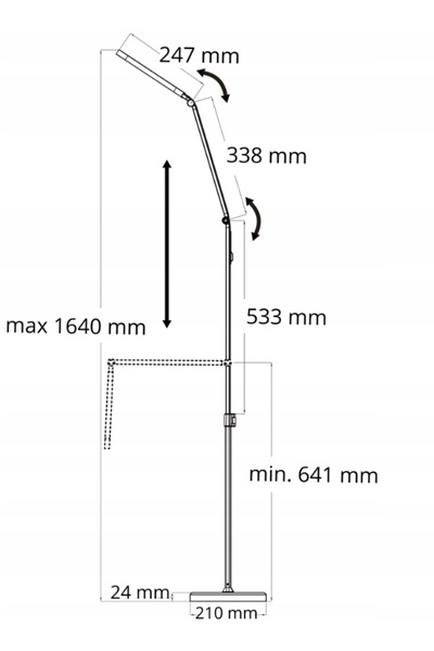 NO BRAND Lampă de podea și birou LED 13W Tricolor 3000K/4000K/6000K Alb Ferrara