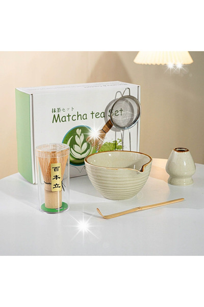 NO BRAND Set cadou de ceai din bambus Chashaku, tel și lingură pentru Matcha
