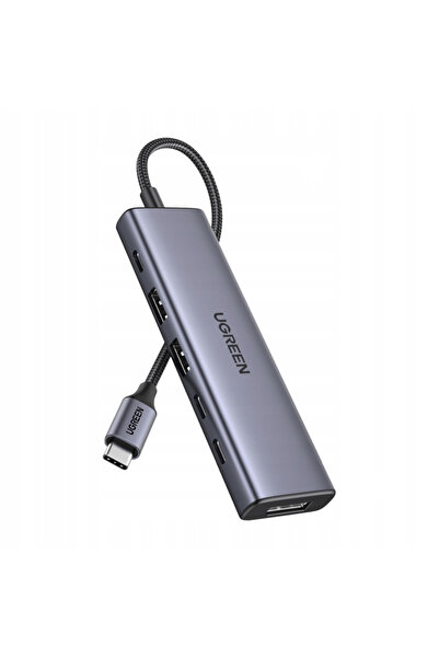 Ugreen Adaptor Hub CM511 USB-C 6 în 1 DisplayPort 4K 2xUSB 2xUSB-C PD 100W