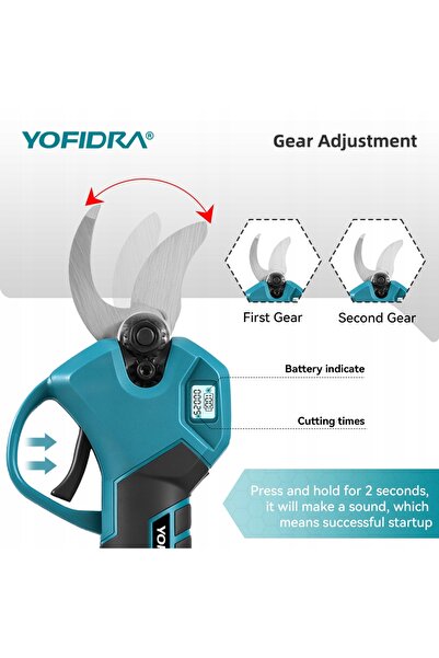 NO BRAND Foarfecă electrică de grădină fără perii, cu acumulator, 2xaku 30mm