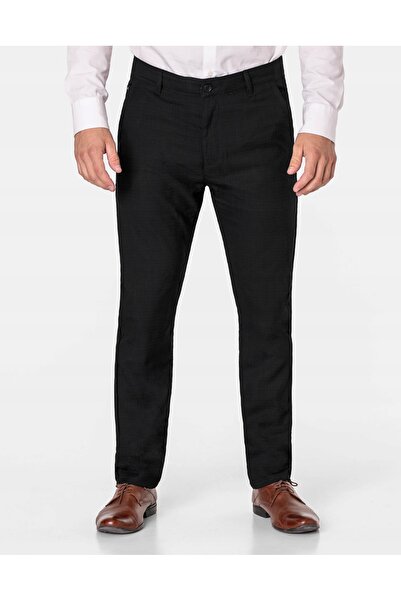 NO BRAND Pantaloni Chinos Eleganți Negri pentru Bărbați, Mărime Mare, din Bum...