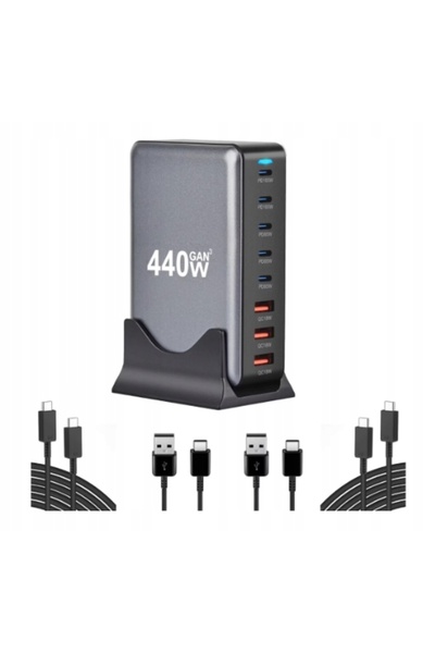 NO BRAND Încărcător rapid GaN 440W 8 porturi USB C QC 3.0 Telefon Smartphone ...