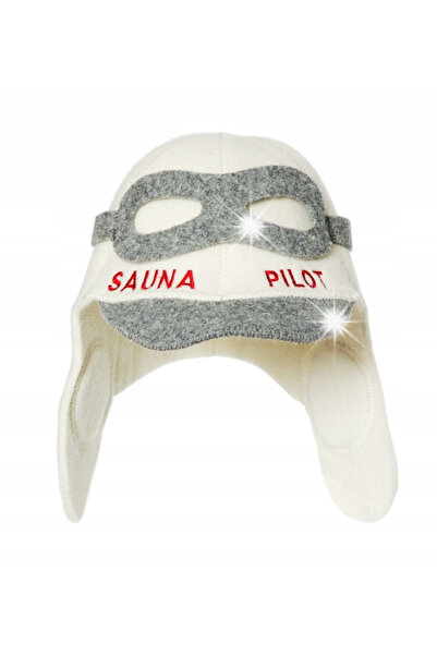 NO BRAND Căciulă de saună din pâslă de lână 100% naturală cu broderie "Sauna ...