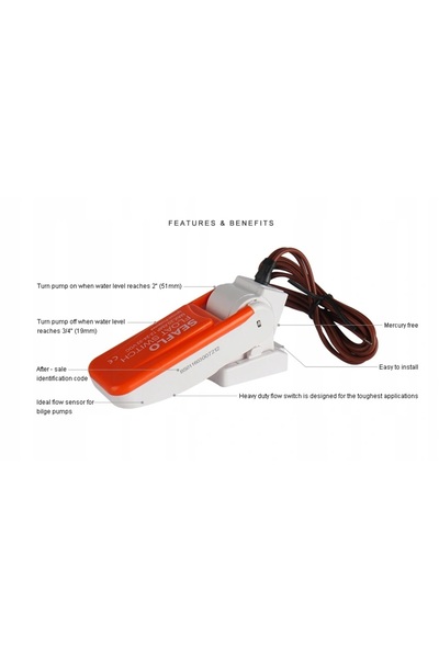NO BRAND ÎNCĂLCĂTOR AUTOMAT PENTRU POMPA DE ASINARE CU FLOTOR 12 V, 24 V SEAFLO