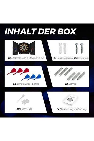 NO BRAND Placă electronică de darts, 32 de jocuri, set cu 6 săgeți cu vârf moale